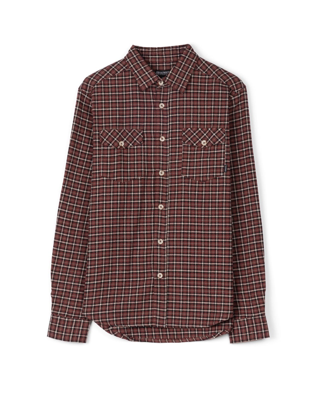 Cult Mens Check Shirt in Burgundy