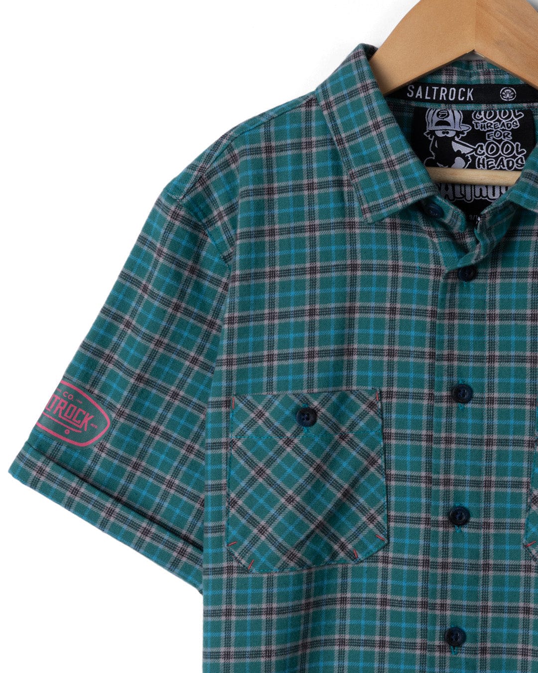 Waves Wheels Club - Kids Short Sleeved Shirt - Dark Green