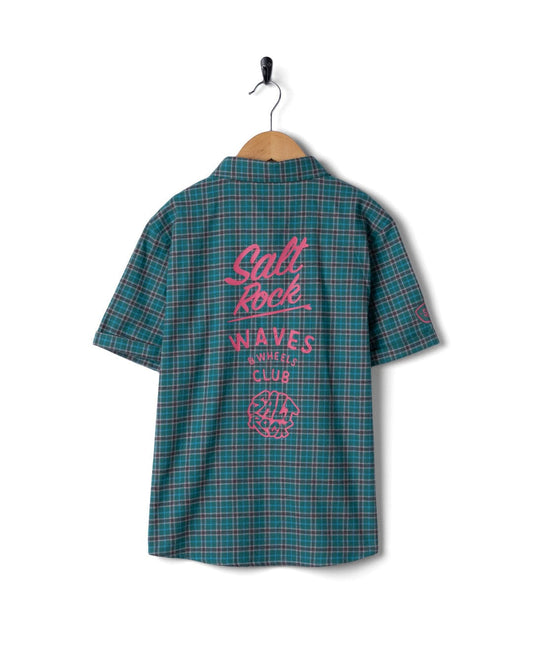 Waves Wheels Club - Kids Short Sleeved Shirt - Dark Green