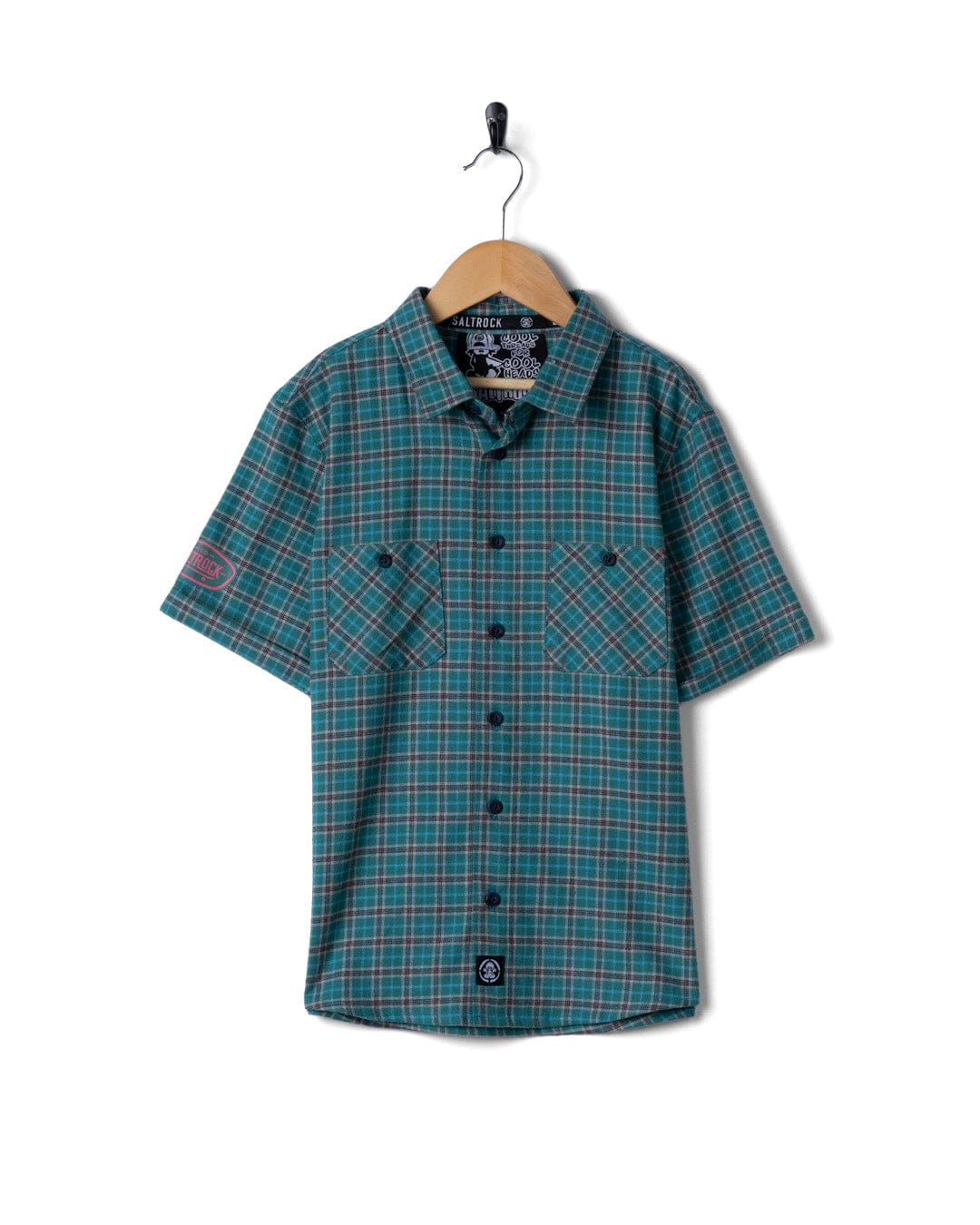 Waves Wheels Club - Kids Short Sleeved Shirt - Dark Green