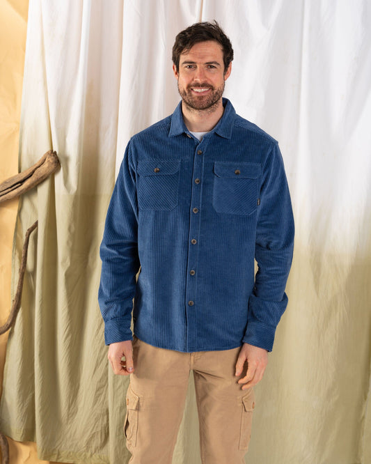 Ace - Mens Corduroy Over Shirt - Blue