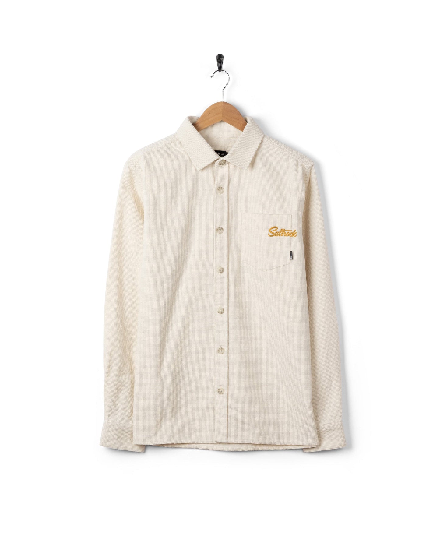 Ballito Mens Long Sleeve Waffle Cord Shirt in White
