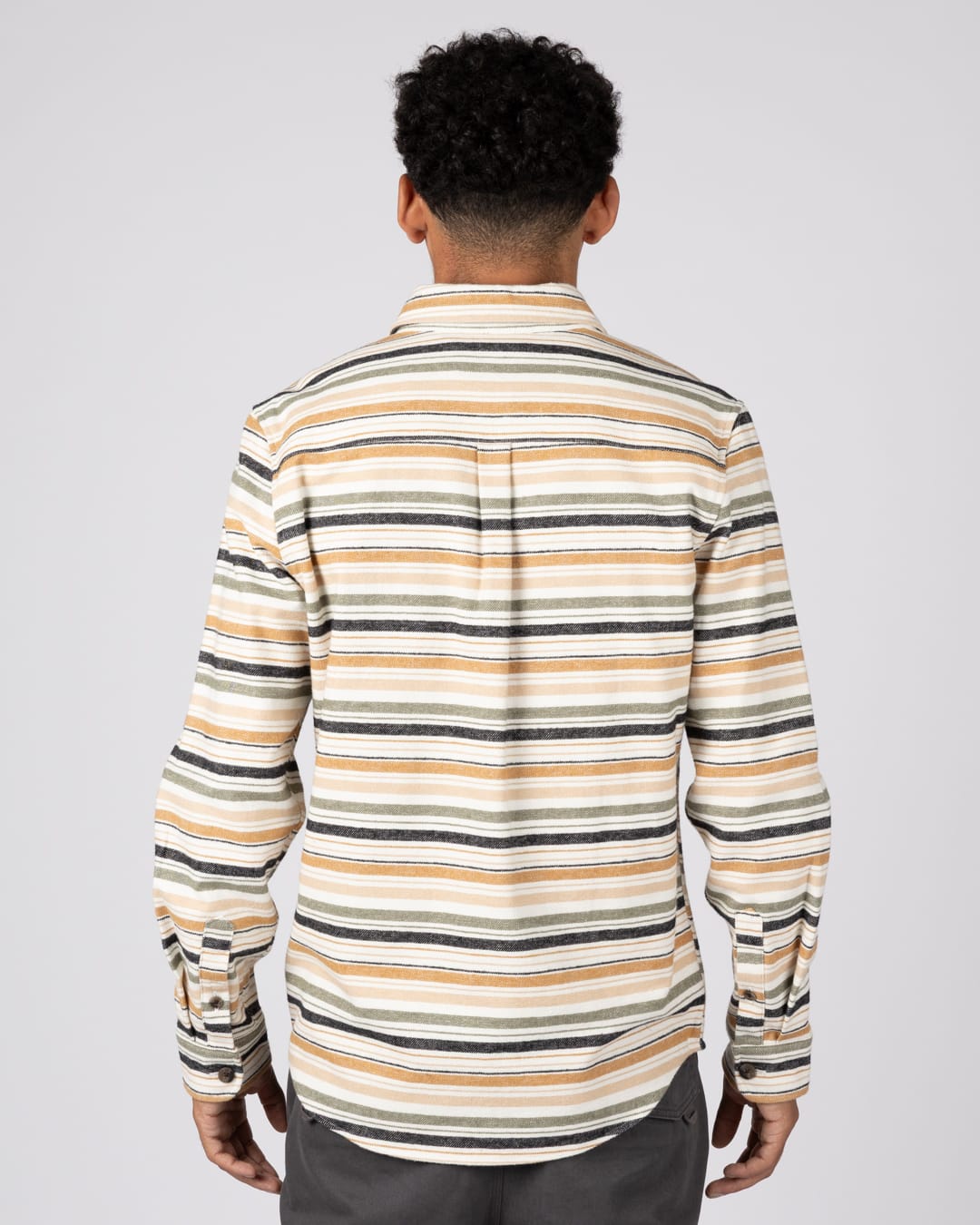 Ade Mens Stripe Shirt in Cream