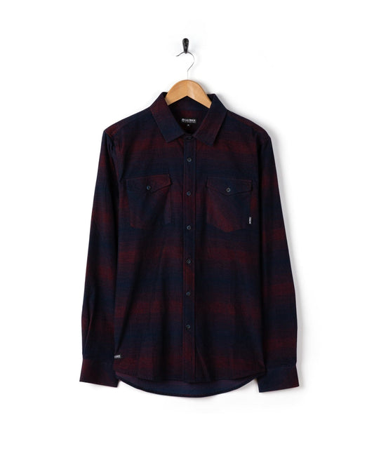 Linus - Mens Corduroy Shirt - Blue/Burgundy