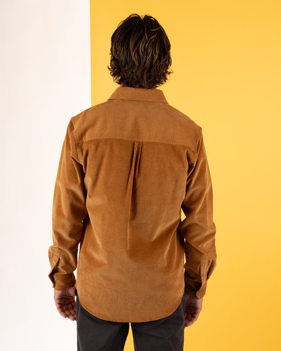 Lyon - Mens Corduroy Shirt - Tan