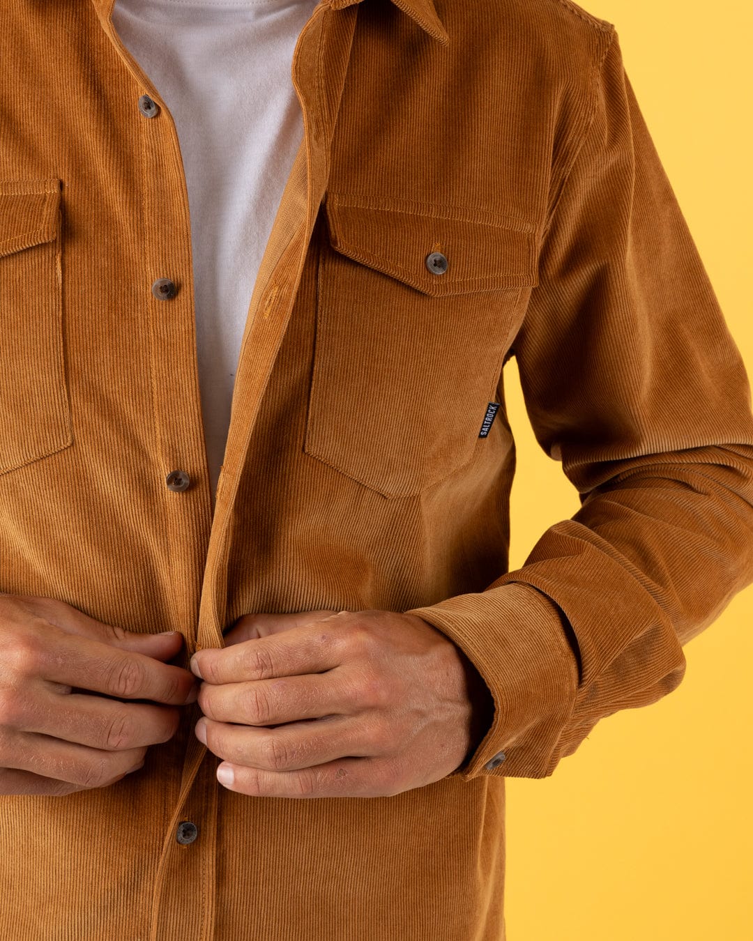 Lyon - Mens Corduroy Shirt - Tan