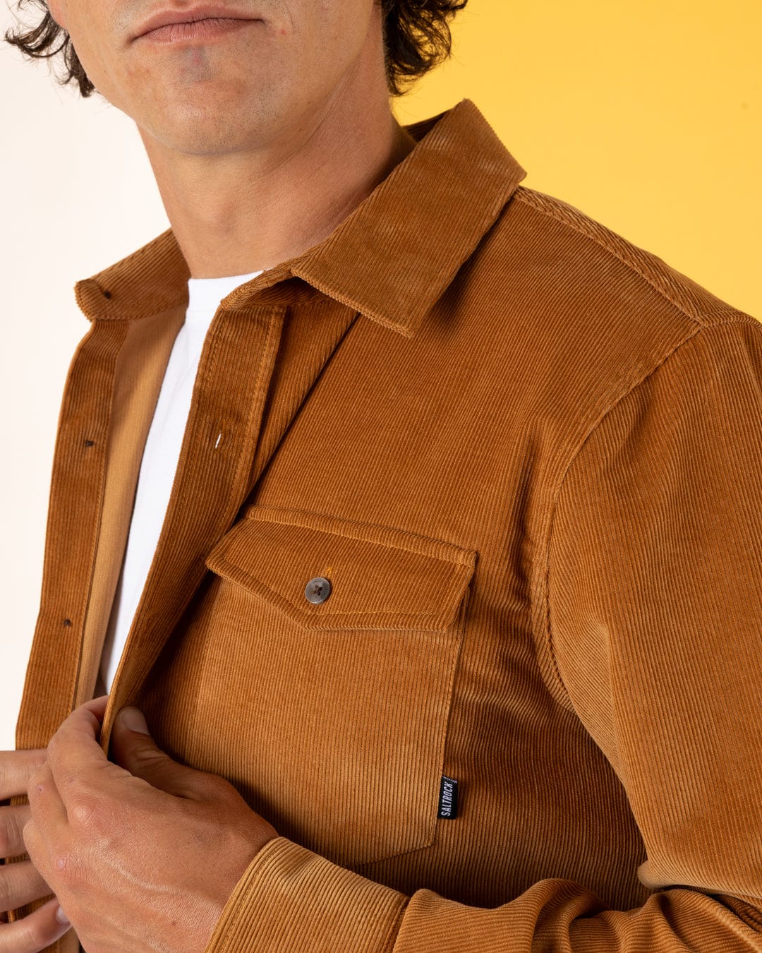 Lyon - Mens Corduroy Shirt - Tan