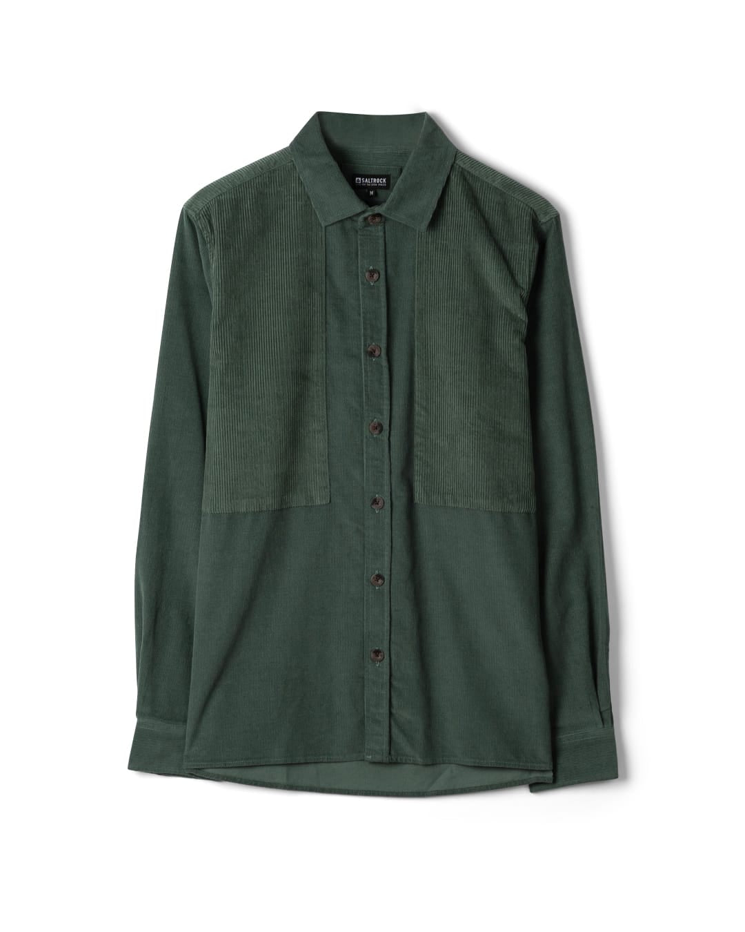 Linus Panel Mens Corduroy Shirt in Green