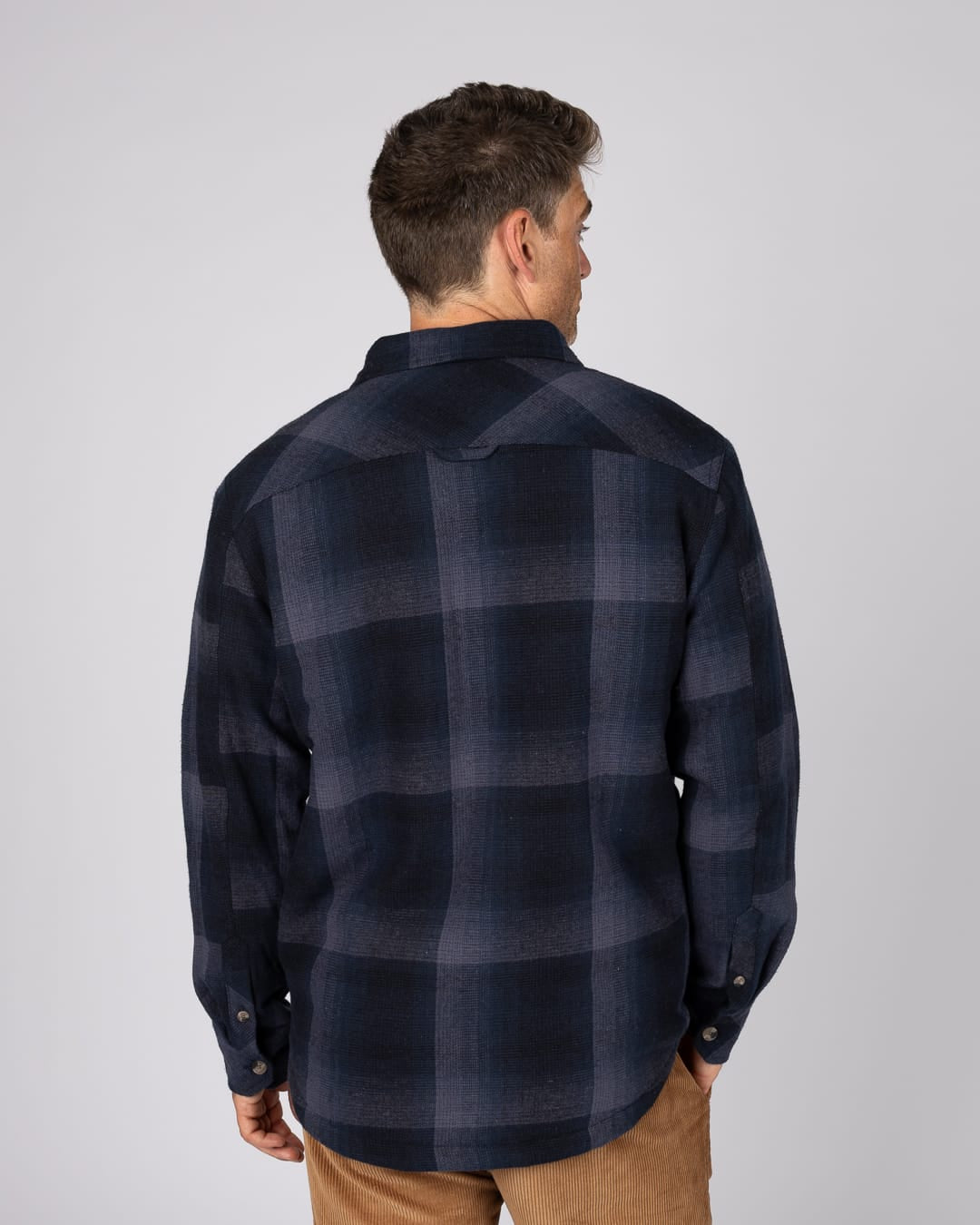 Woody Mens Borg Lined Shacket In Dark Blue