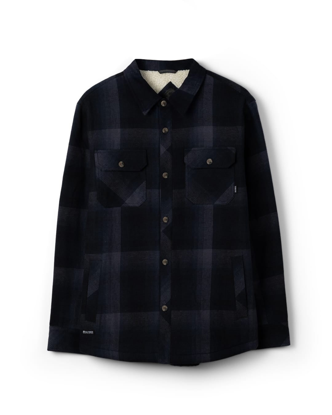 Woody Mens Borg Lined Shacket In Dark Blue