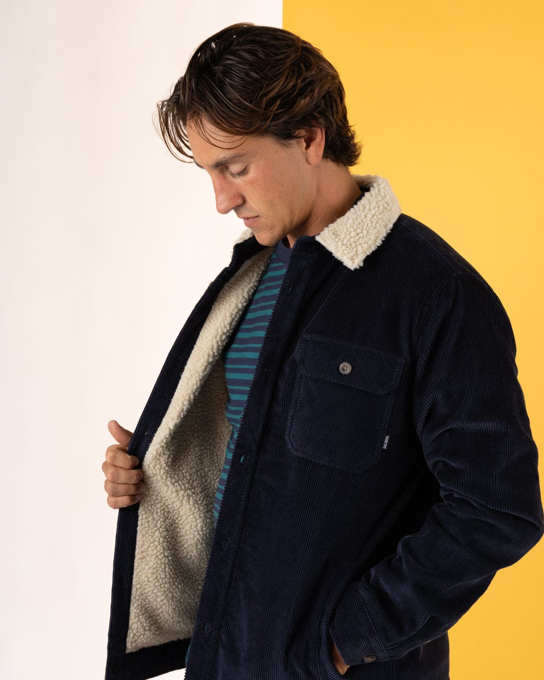 Zeke 2 - Mens Corduroy Shacket - Blue