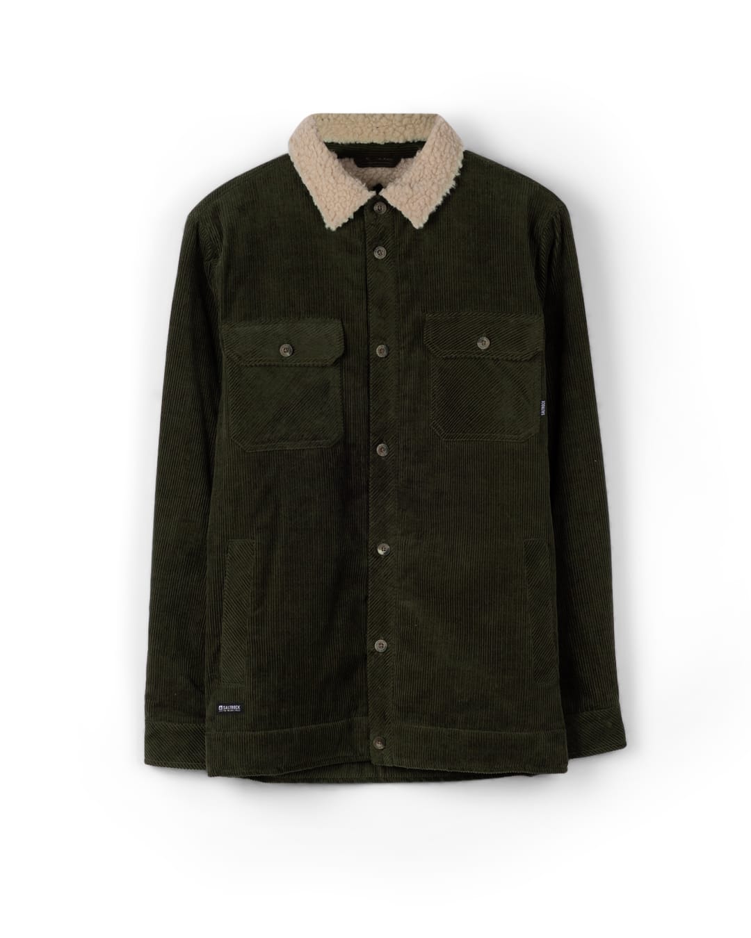 Zeke 2 Mens Sherpa Lined Cord Jacket in Green