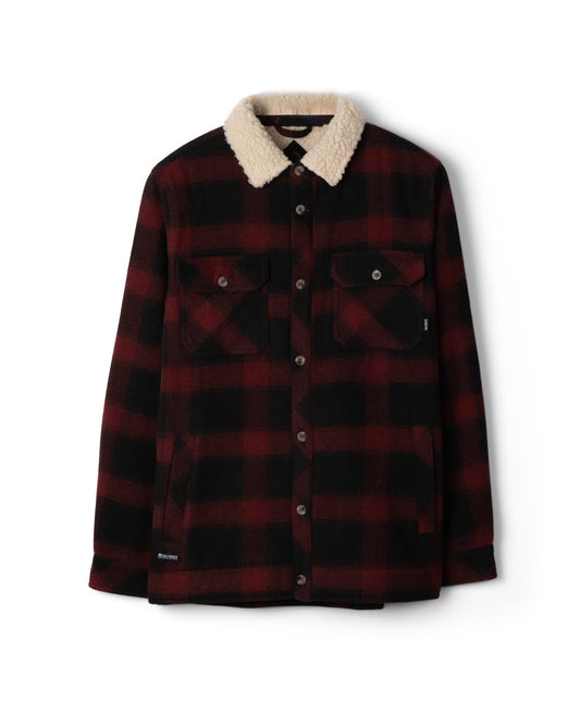 Fisher Mens Borg Lined Shacket In Dark Red