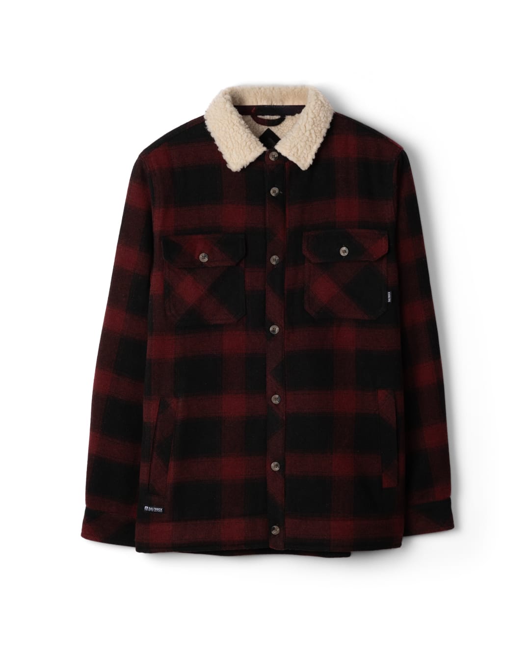 Fisher Mens Borg Lined Shacket In Dark Red