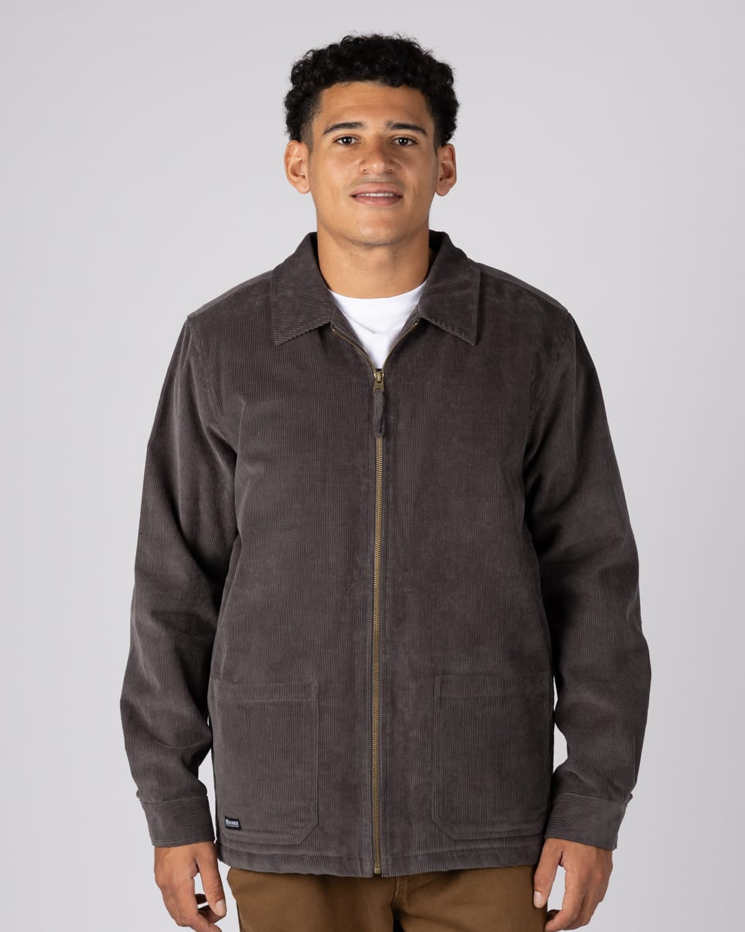 Xander Mens Corduroy Shacket In Dark Grey