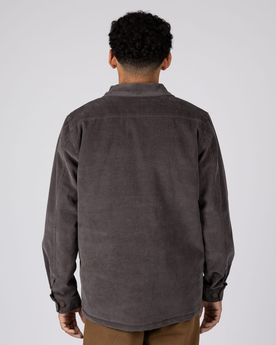 Xander Mens Corduroy Shacket In Dark Grey