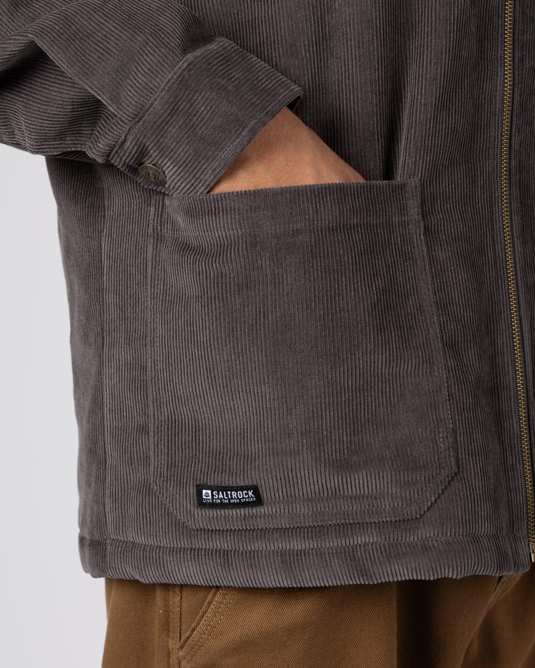 Xander Mens Corduroy Shacket In Dark Grey