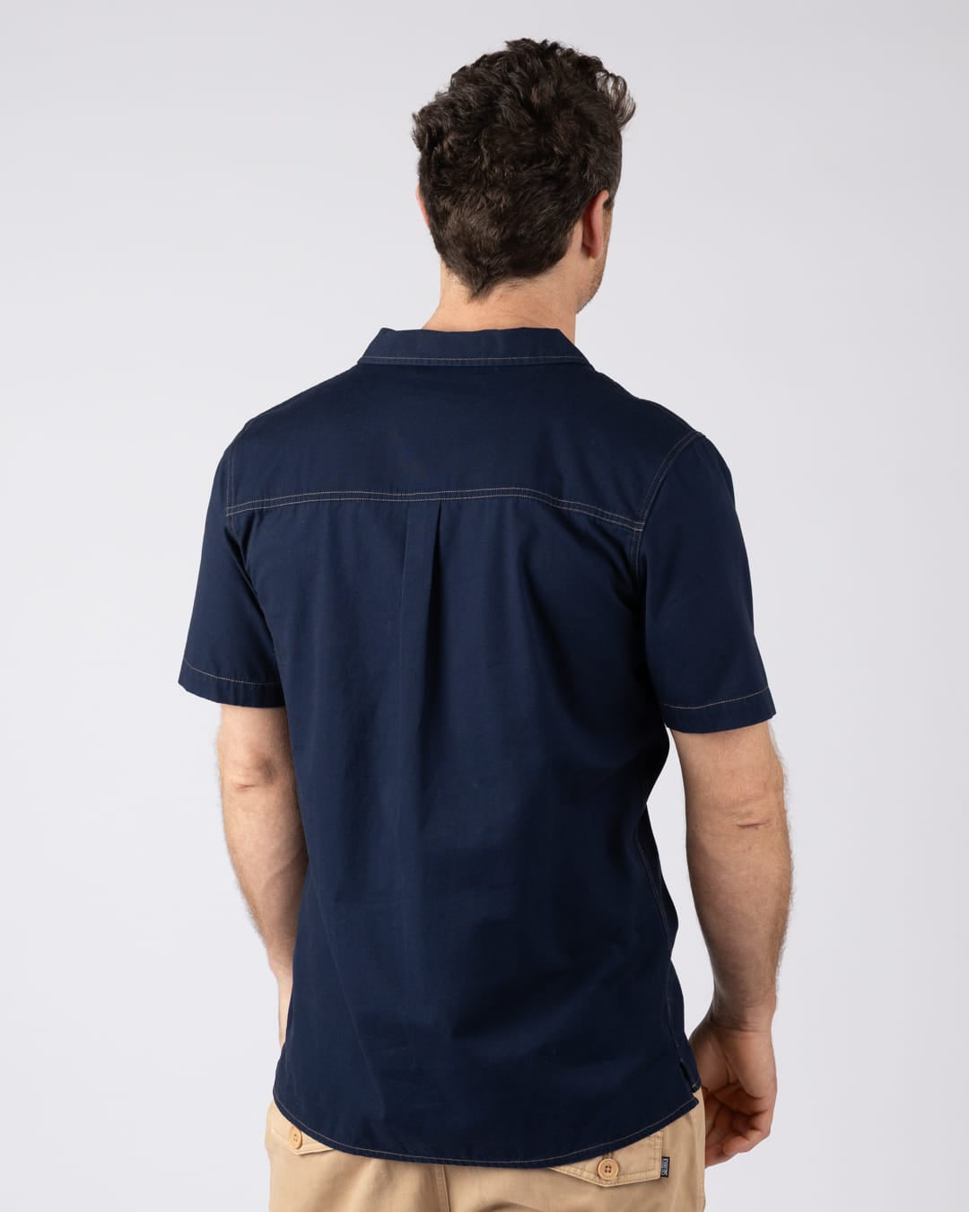 Boulevard Mens Short Sleeve Shirt in Blue