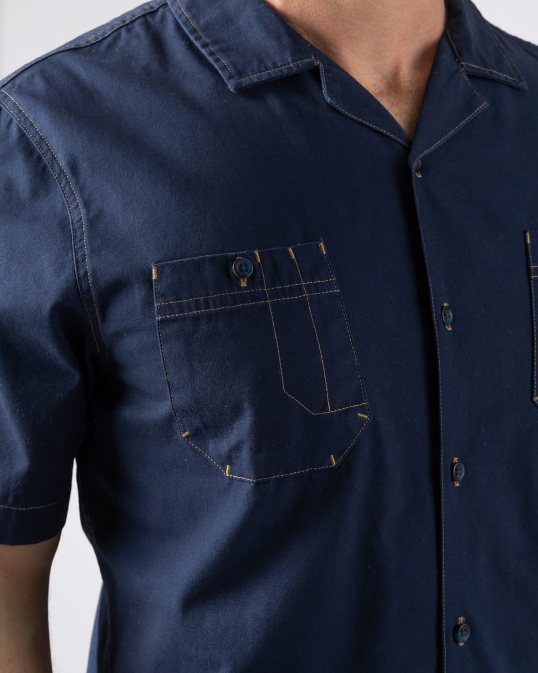 Boulevard Mens Short Sleeve Shirt in Blue