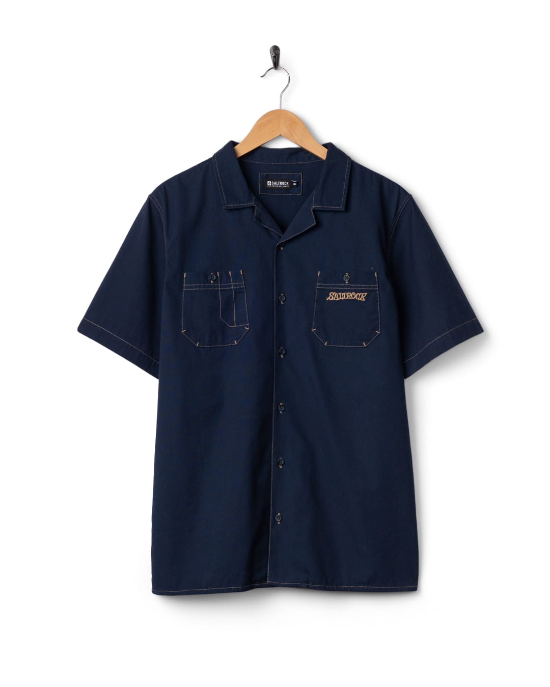 Boulevard Mens Short Sleeve Shirt in Blue