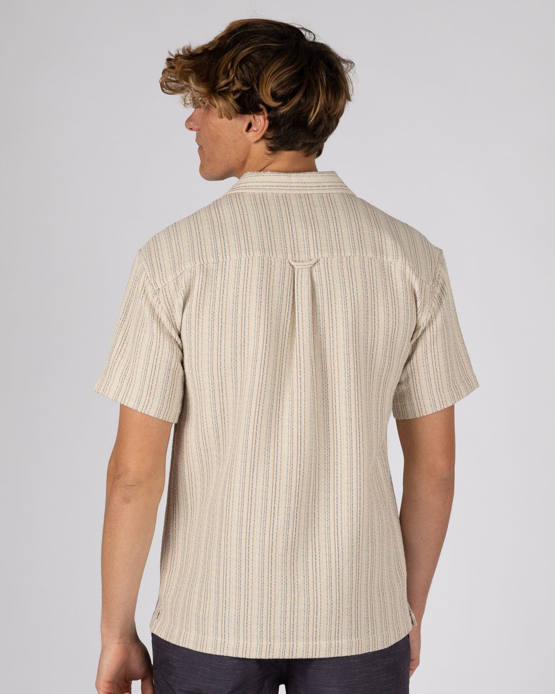 Resort Shirt Mens Short Sleeve Shirt in Cream