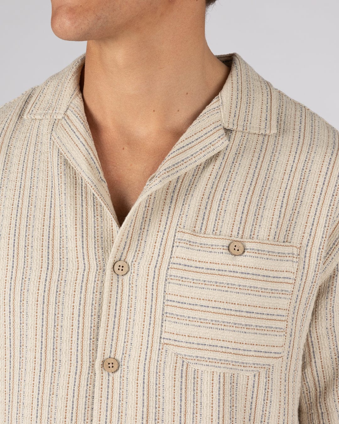 Resort Shirt Mens Short Sleeve Shirt in Cream
