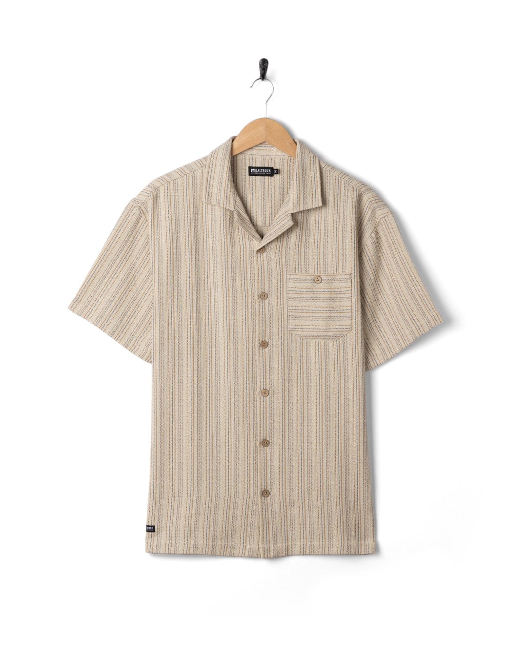 Resort Shirt Mens Short Sleeve Shirt in Cream