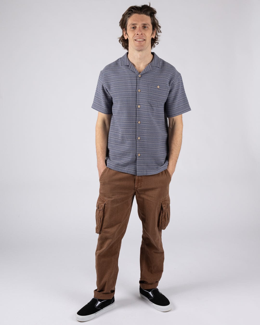 Resort Shirt Mens Short Sleeve Shirt in Blue