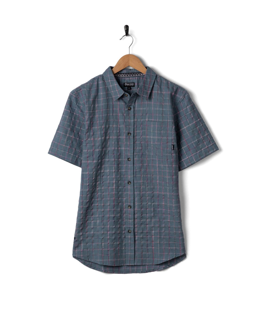 Isaad Mens Short Sleeve Shirt in Blue