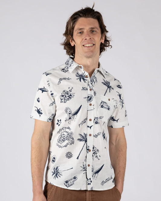 Summer Souls Short Sleeve Shirt in Cream
