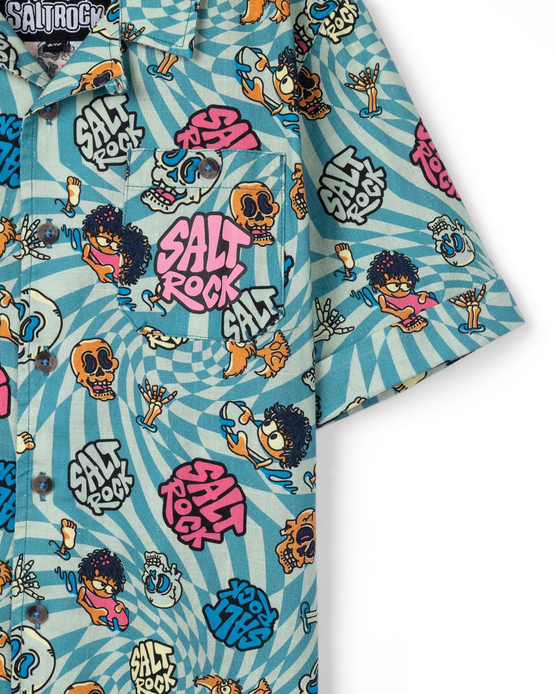 Lush Waves Kids Short Sleeve Shirt in Light Blue