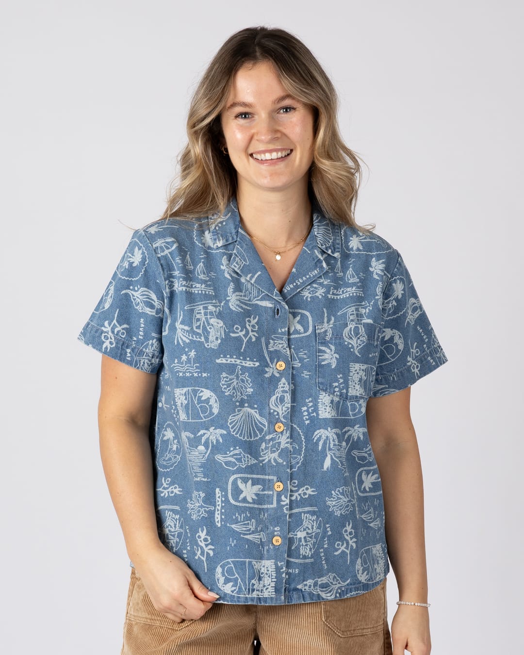 Island Life Short Sleeve Shirt in Blue