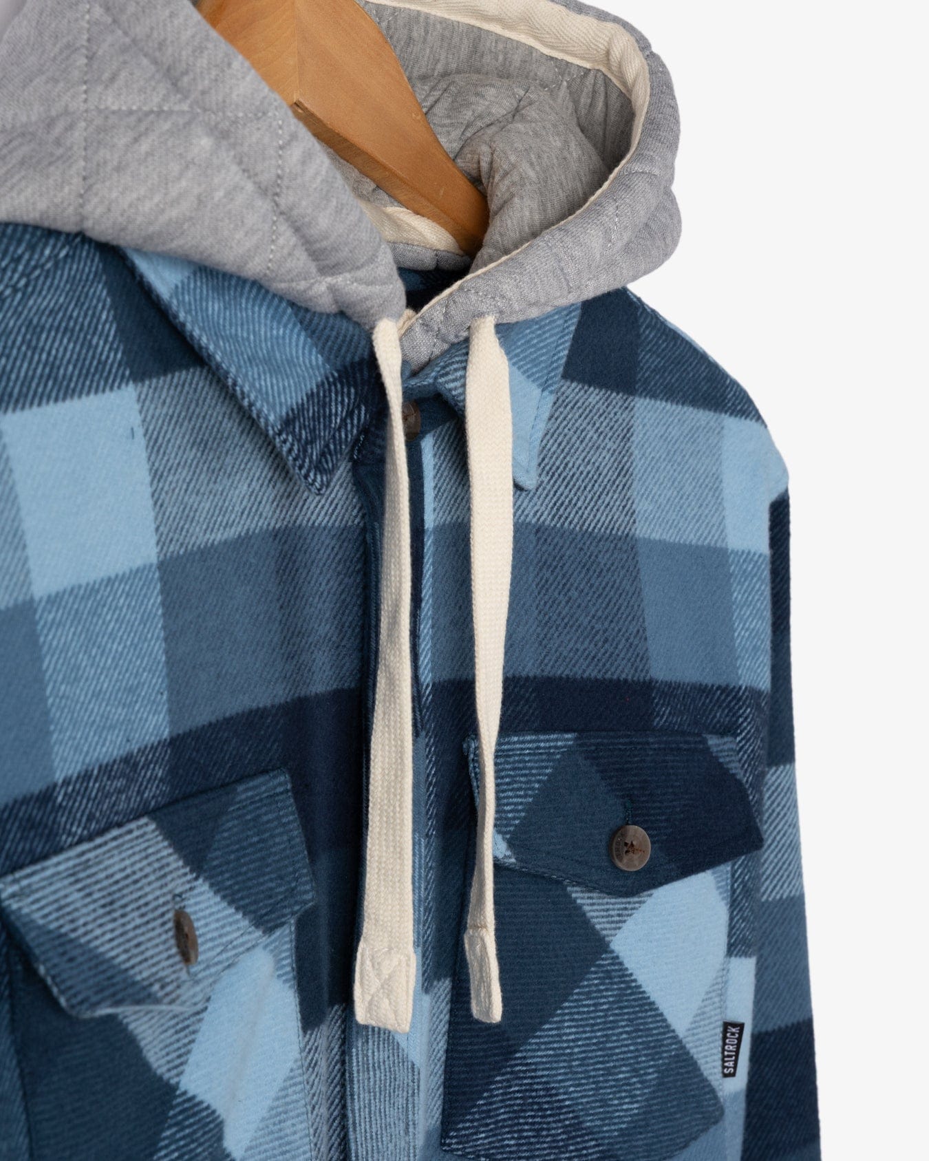 Beale - Mens Hooded Check Shirt - Blue