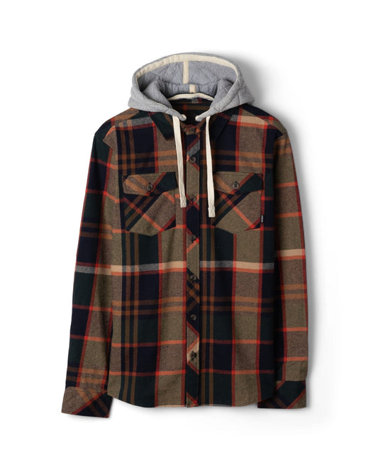 Beale Mens Hooded Shirt in Green