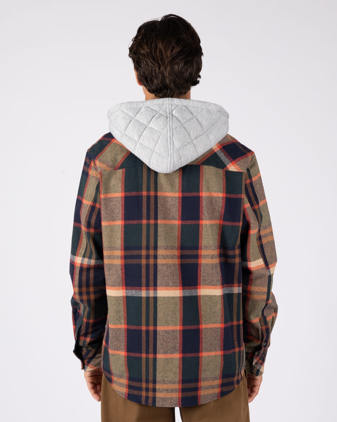 Beale Mens Hooded Shirt in Green