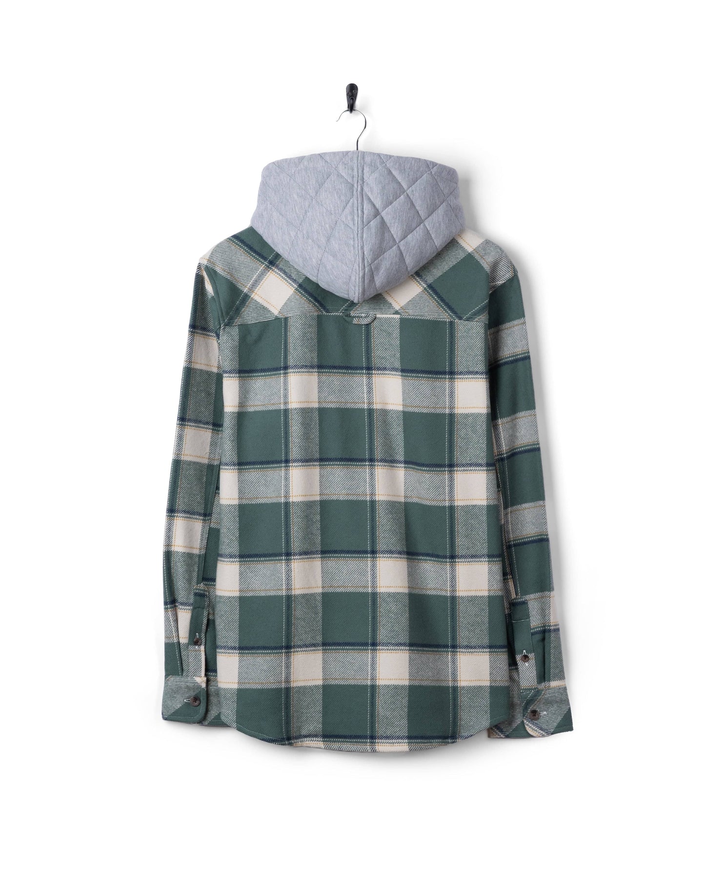 Strait - Mens Hooded Flannel Shirt - Green
