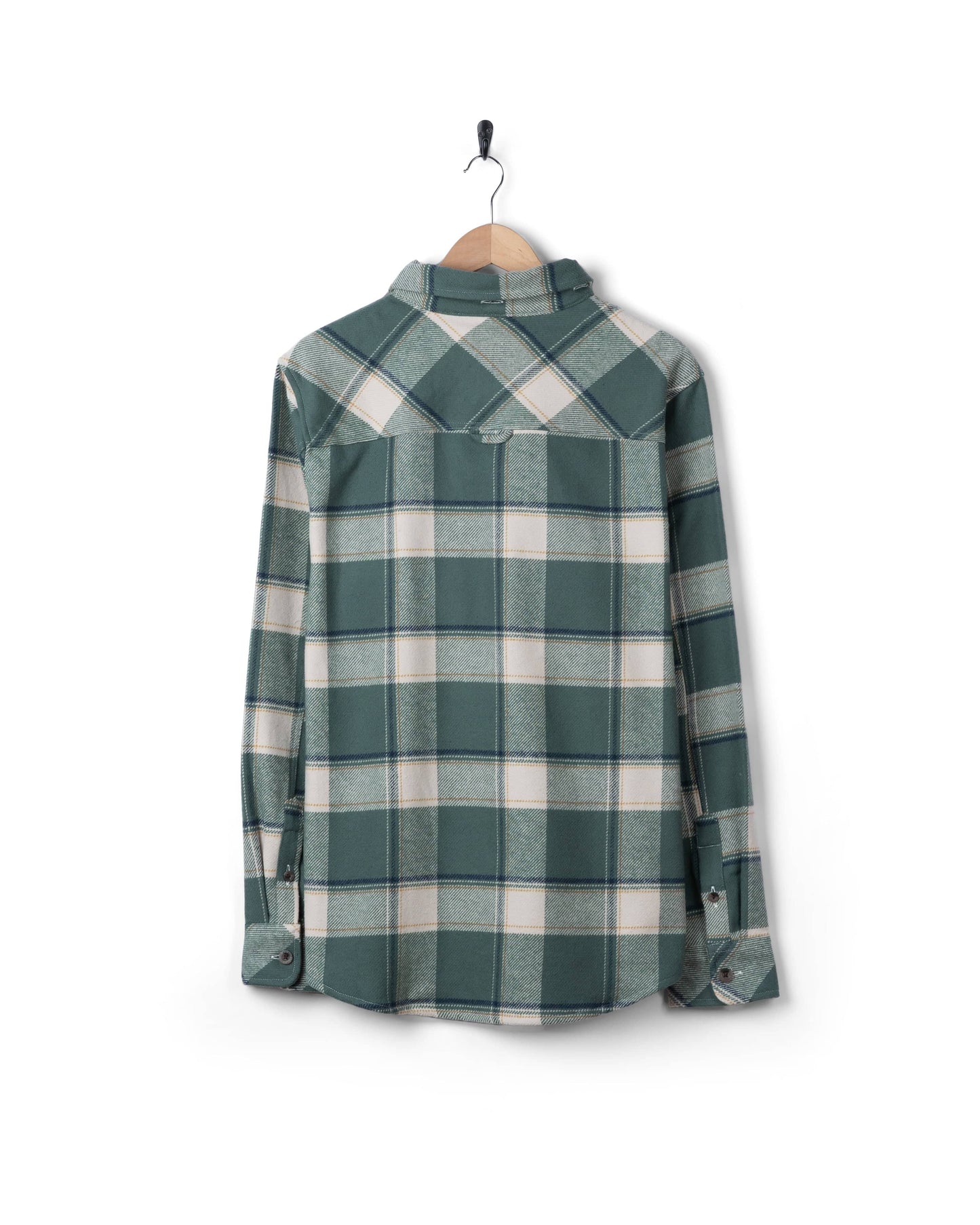 Strait - Mens Hooded Flannel Shirt - Green