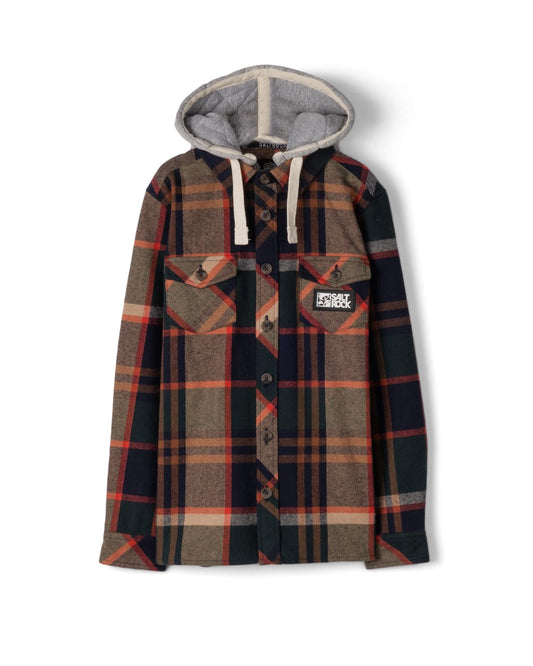 Strait Kids Long Sleeve Shirt Hooded In Dark Green