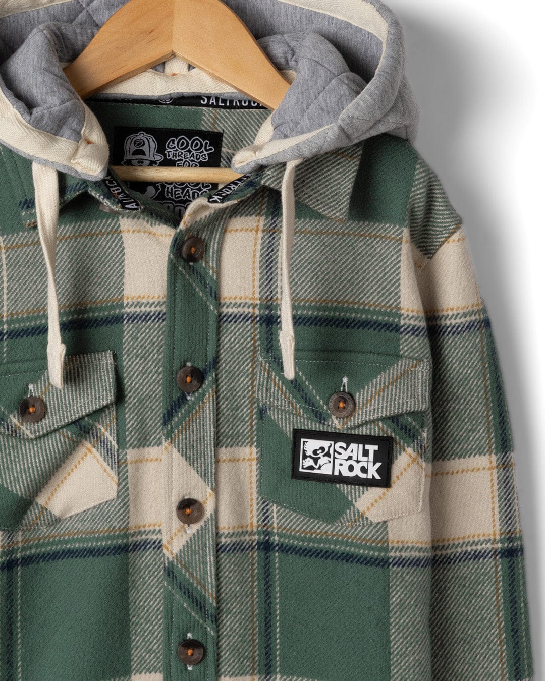 Strait - Kids Long Sleeve Flannel Shirt - Dark Green