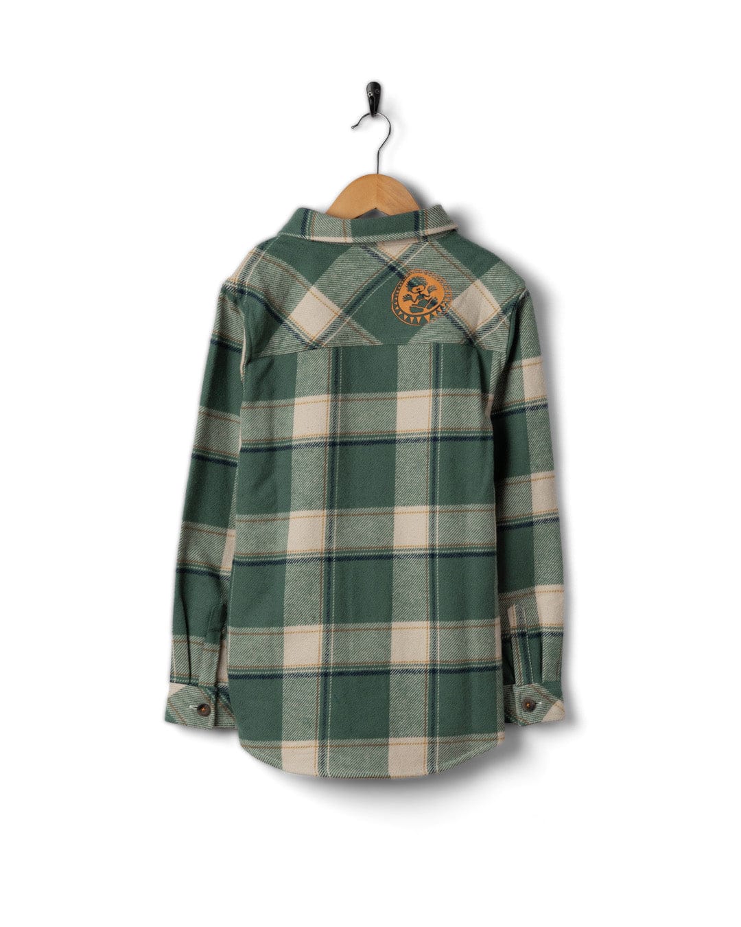 Strait - Kids Long Sleeve Flannel Shirt - Dark Green