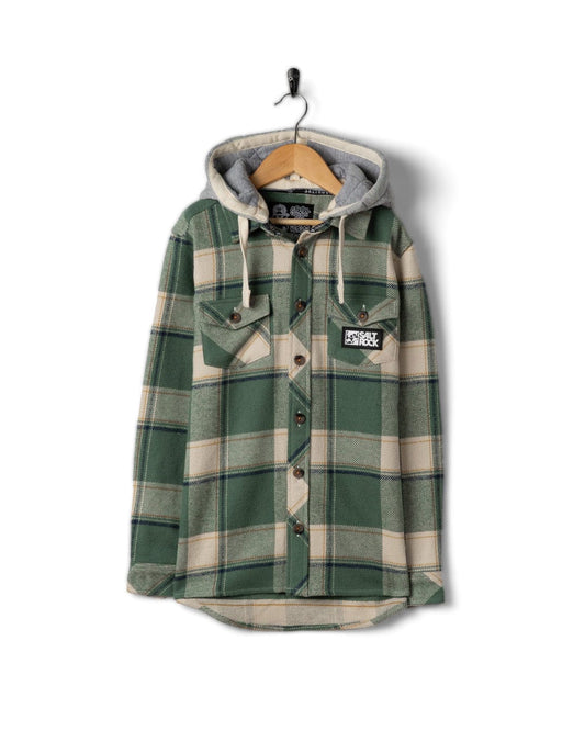 Strait - Kids Long Sleeve Flannel Shirt - Dark Green