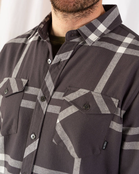 Lazer - Mens Flannel Shirt - Grey
