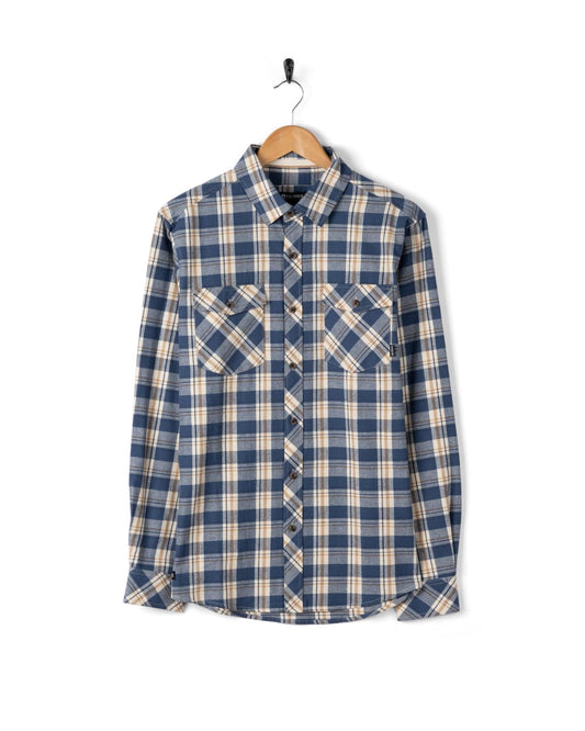 Miles - Mens Flannel Shirt - Blue Check