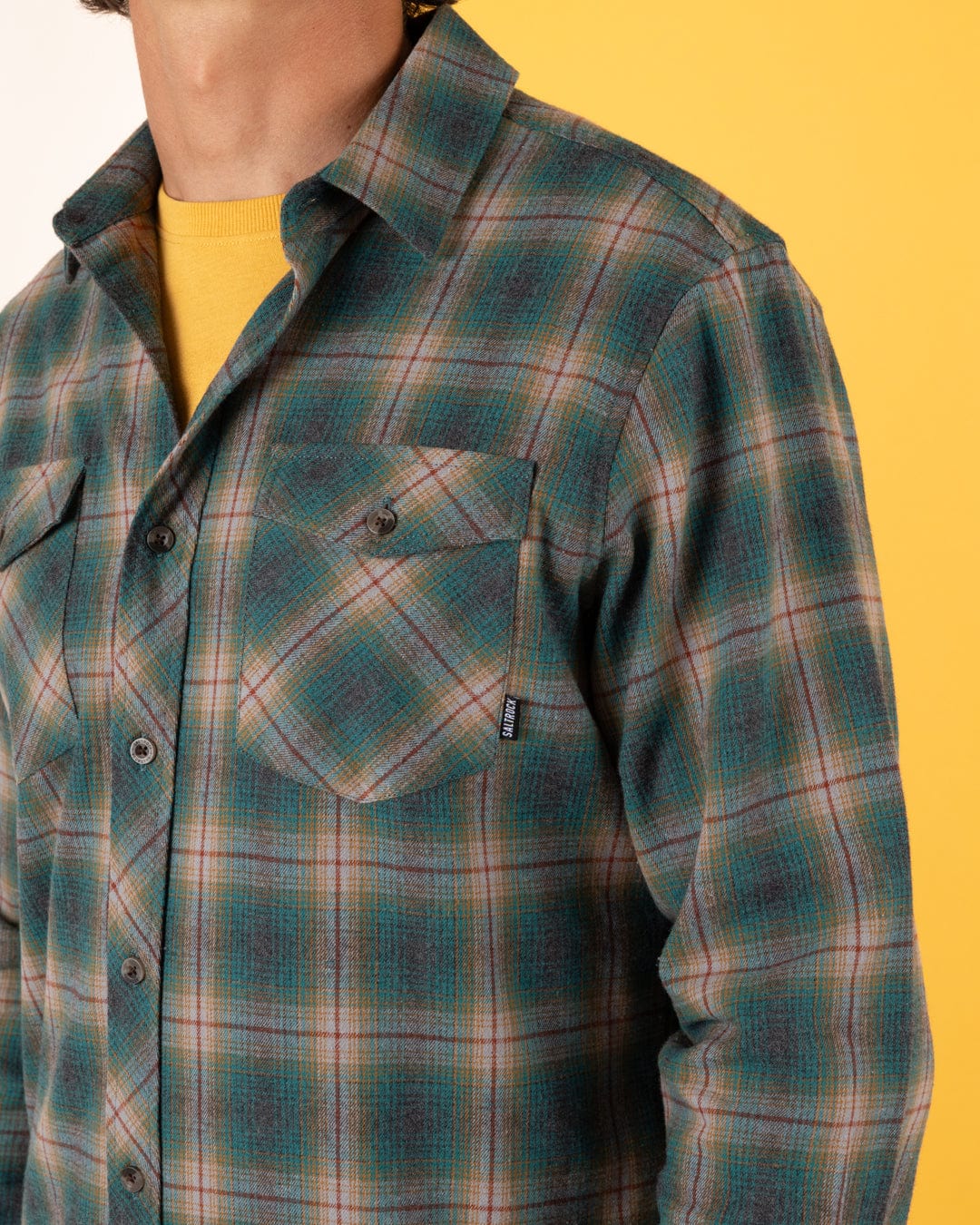 Miles - Mens Flannel Shirt - Brown/Green Check