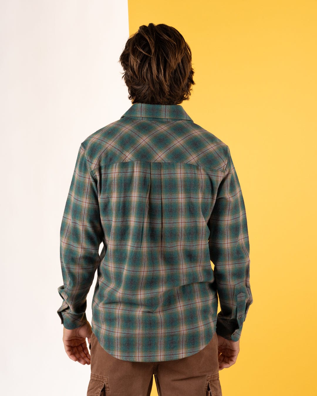 Miles - Mens Flannel Shirt - Brown/Green Check