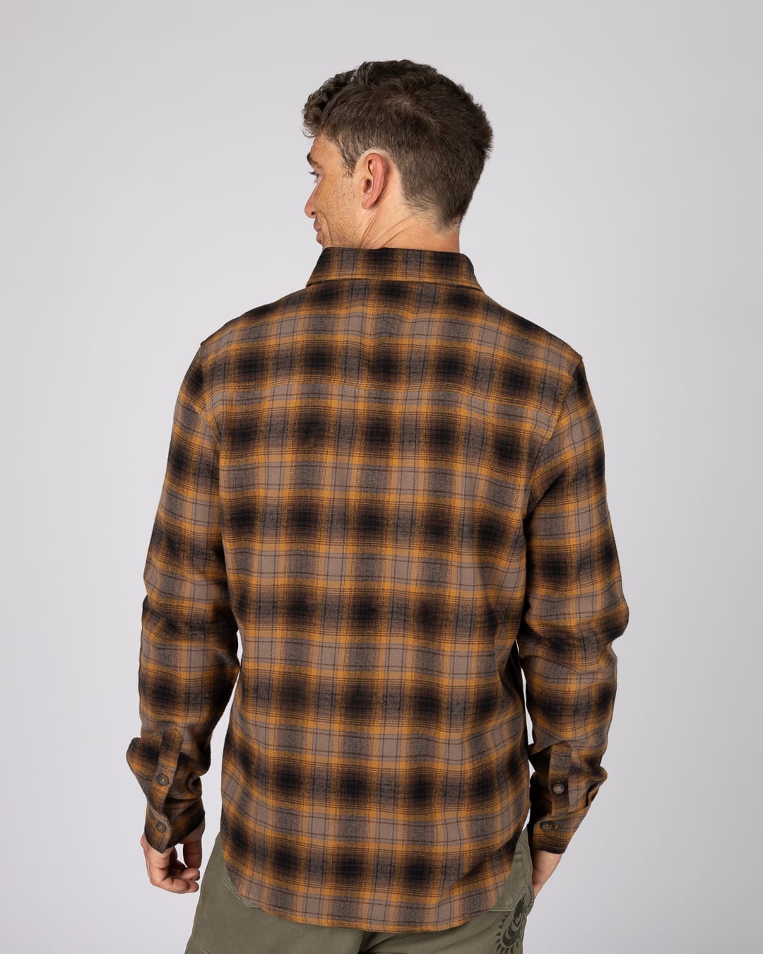 Miles Mens Long Sleeve Shirt In Brown