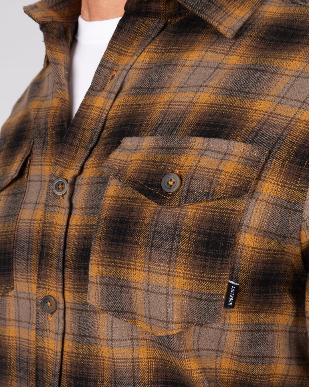 Miles Mens Long Sleeve Shirt In Brown