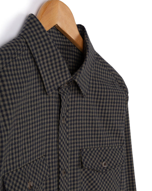 Miles - Mens Flannel Shirt - Green/Navy Check