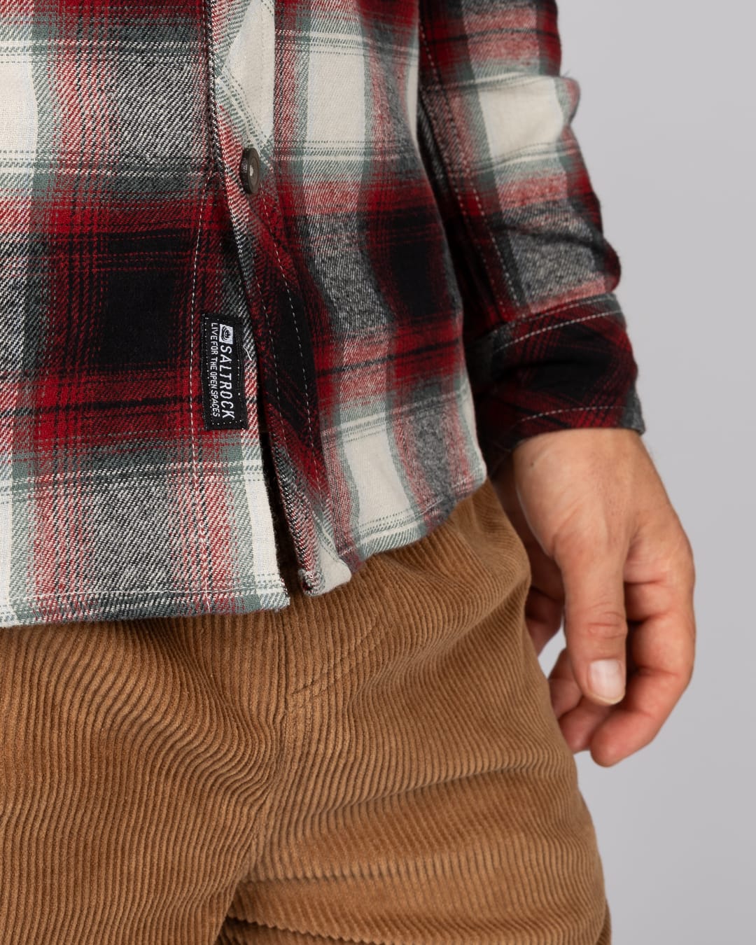 Miles Mens Flannel Shirt in Dark Red