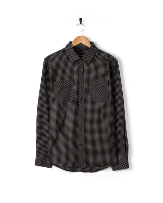 Miles - Mens Flannel Shirt - Green/Navy Check